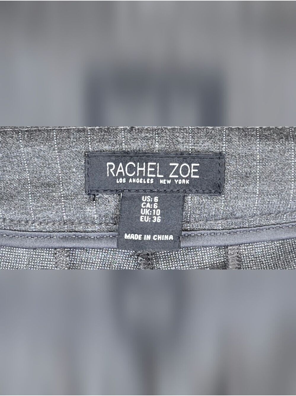 Rachel Zoe Gray Pinstripe Trouser Pants Size 6 Career Office Quiet Luxury - Picture 11 of 12